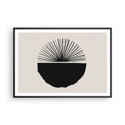 Poster in einem schwarzem Rahmen - Minimalistisches schwarzes Motiv auf hellem Hintergrund - 100x70cm - Eine Reihe von Möglichkeiten - Moderne Wanddekoration für Wohnzimmer und Schlafzimmer ARTTOR