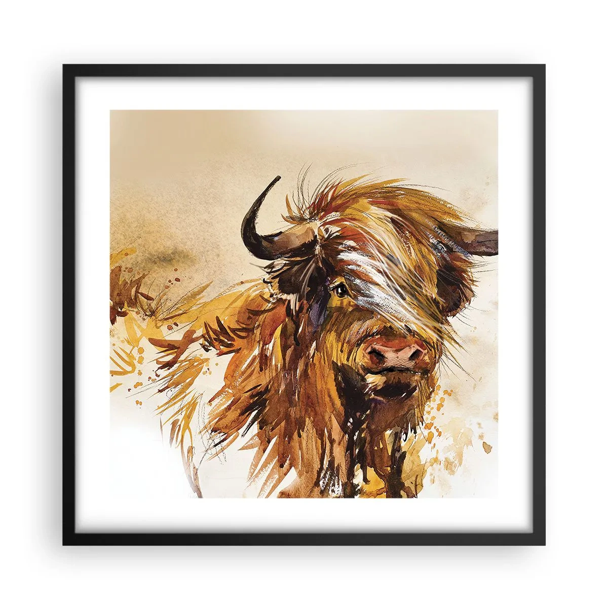 Poster in einem schwarzem Rahmen - Stolz des Jägers - 50x50 cm