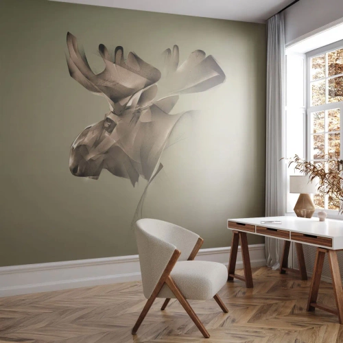 Fototapete Premium Canvas - Die sanfte Kraft des Friedens - Elch, Abstraktion, Stück - 500x350 cm