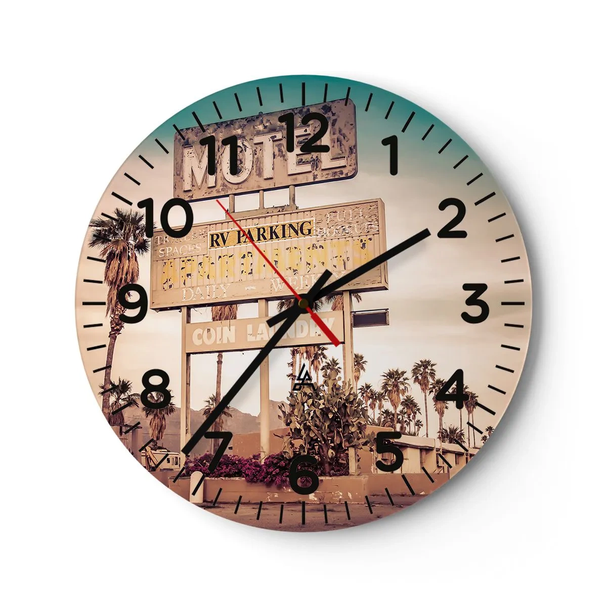 Wanduhr - Glasuhr - Hier ist die Zeit stehen geblieben - 40x40 cm