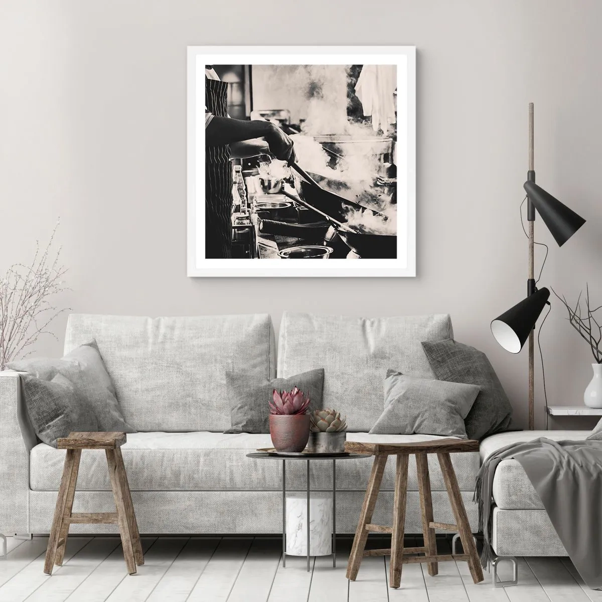 Poster in einem weißen Rahmen - Alchemie der Aromen - 30x30 cm