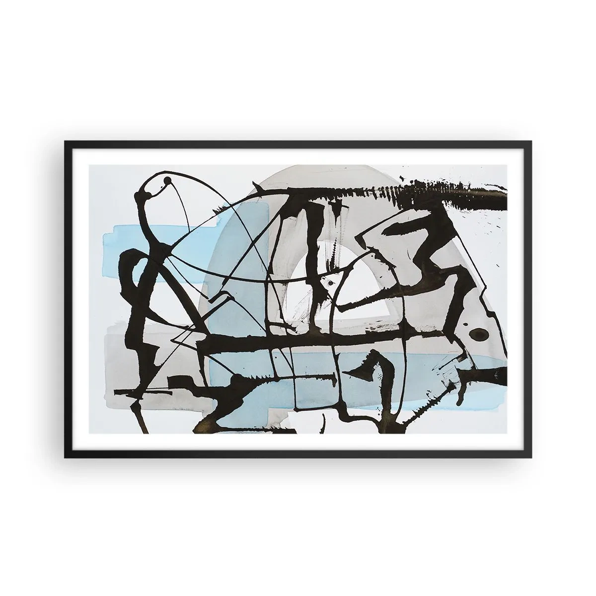 Poster in einem schwarzem Rahmen - Trotzdem blau - 91x61 cm