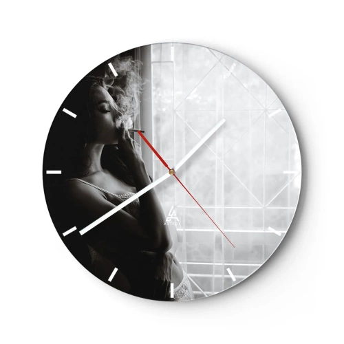 Wanduhr - Glasuhr - Sinnlicher Moment - 40x40 cm