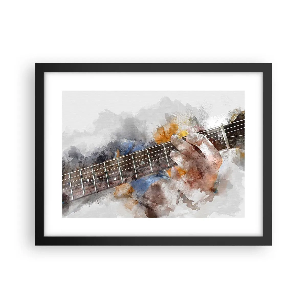 Poster in einem schwarzem Rahmen - Poesie zwischen den Saiten - 40x30 cm