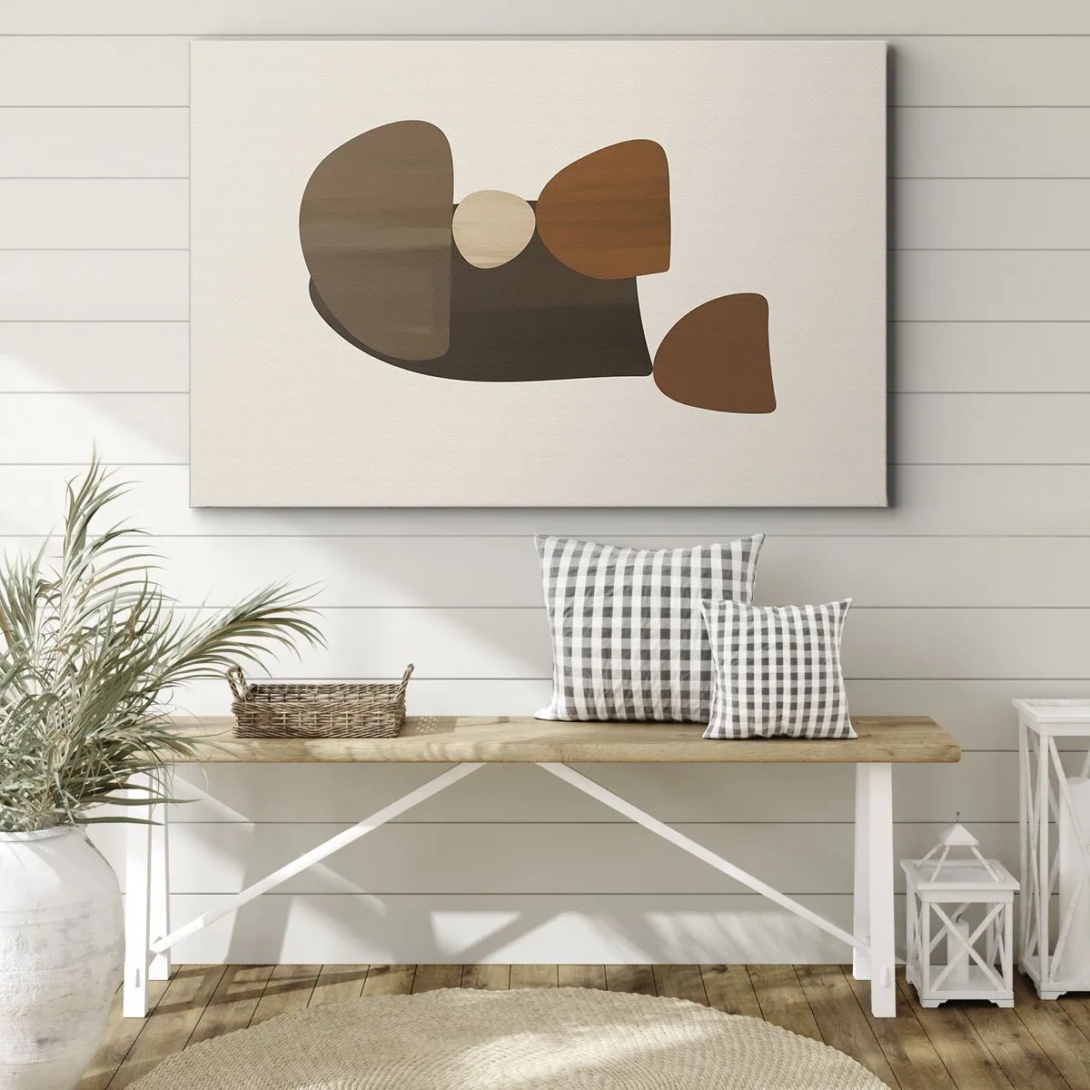 Bild auf Leinwand - Leinwandbild - Abstrakte Komposition in Braun- und Beigetönen - 70x50cm - Komposition in Bronze - Moderne Wanddekoration für Wohnzimmer und Schlafzimmer ARTTOR