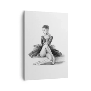 Bild auf Leinwand - Leinwandbild - Eine Skizze einer Ballerina im dezenten, klassischen Stil - 50x70cm - Vom Tanz verzaubert - Moderne Wanddekoration für Wohnzimmer und Schlafzimmer ARTTOR