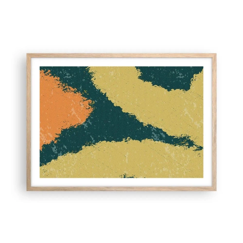 Poster in einem Rahmen aus heller Eiche - Abstraktion – langsame Bewegung - 70x50 cm