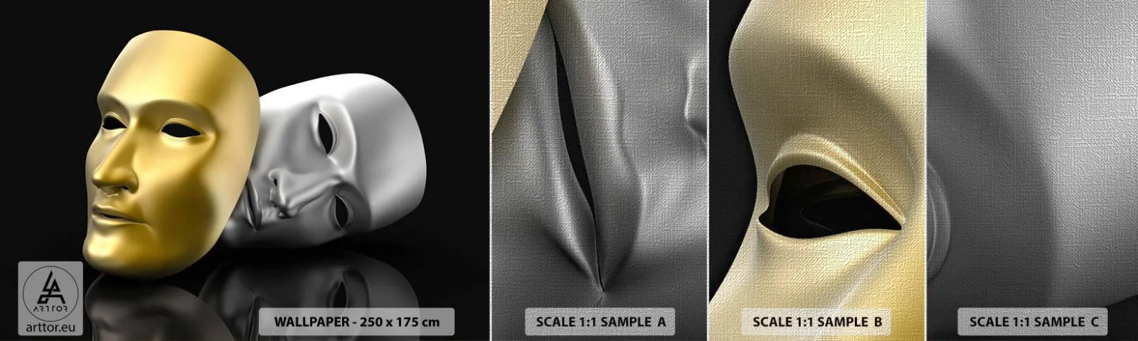 Fototapeten Muster Premium Canvas - Das Leben ist wie ein Theater - Haube, Stück, Theater - 100x30 cm