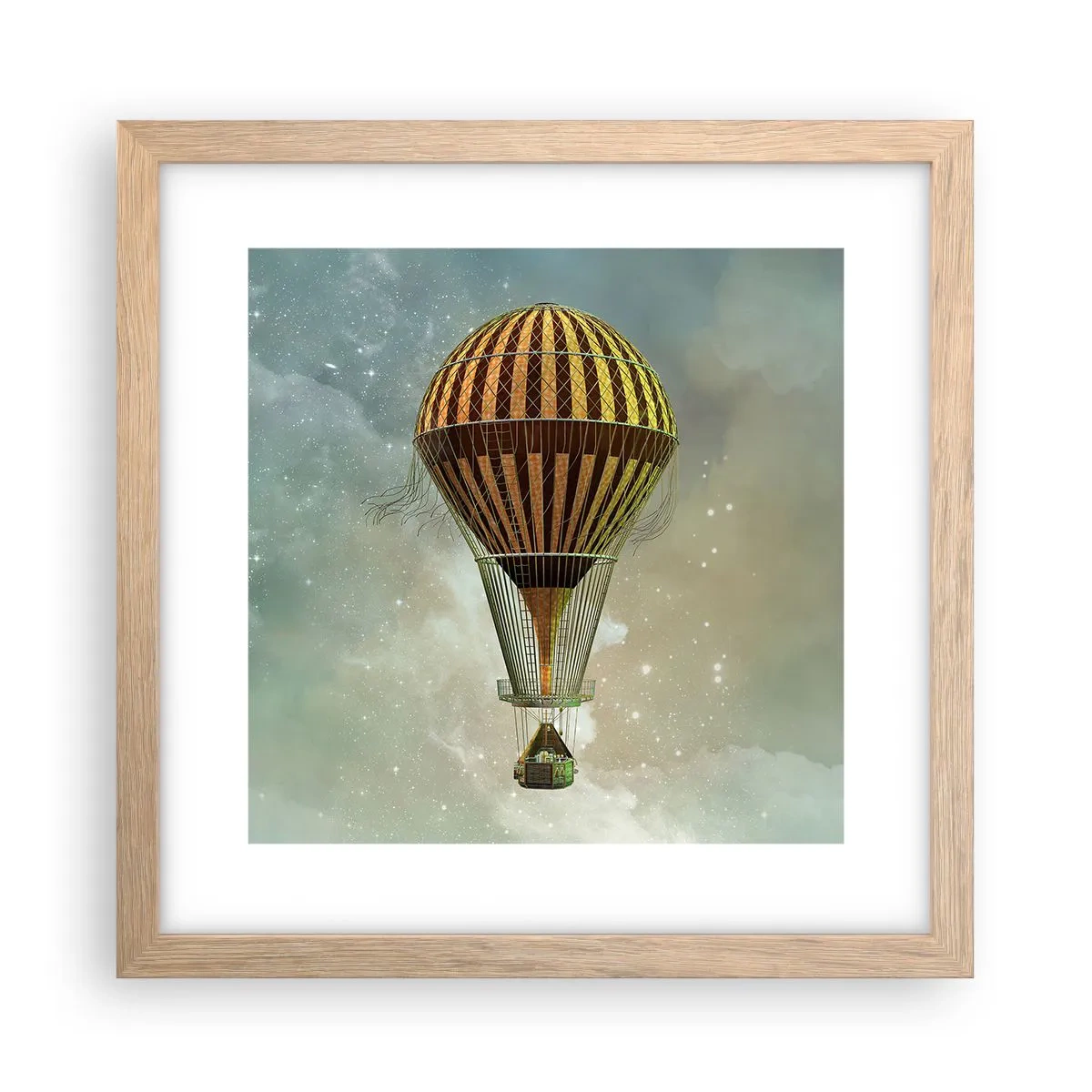 Poster in einem Rahmen aus heller Eiche - Pionierflüge - 30x30 cm