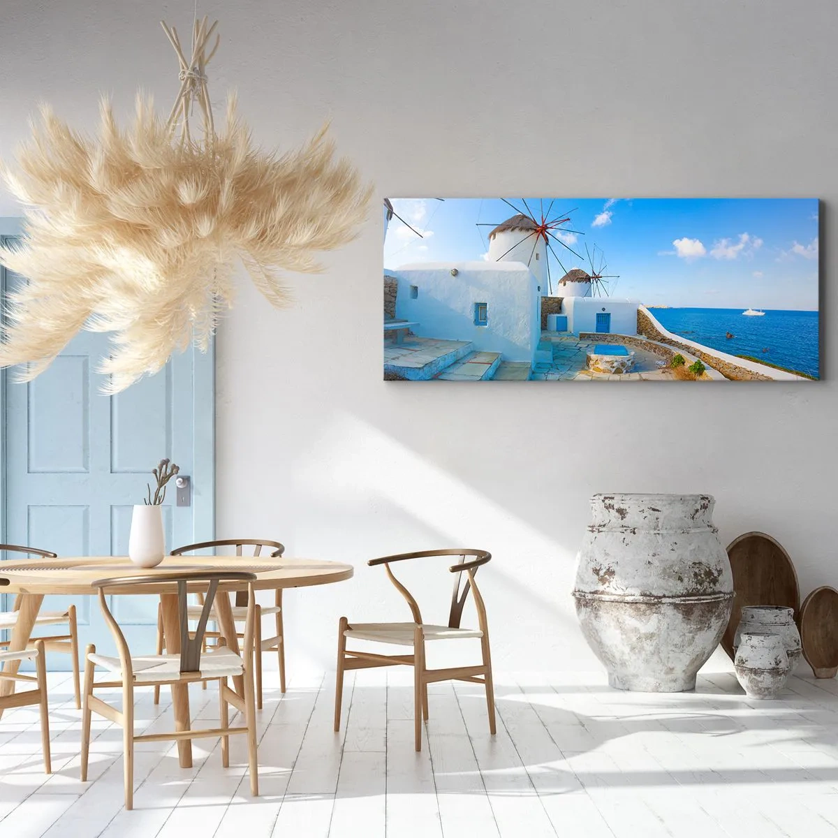 Bild auf Leinwand - Leinwandbild - Der blaue Wind vom Meer - 90x30 cm
