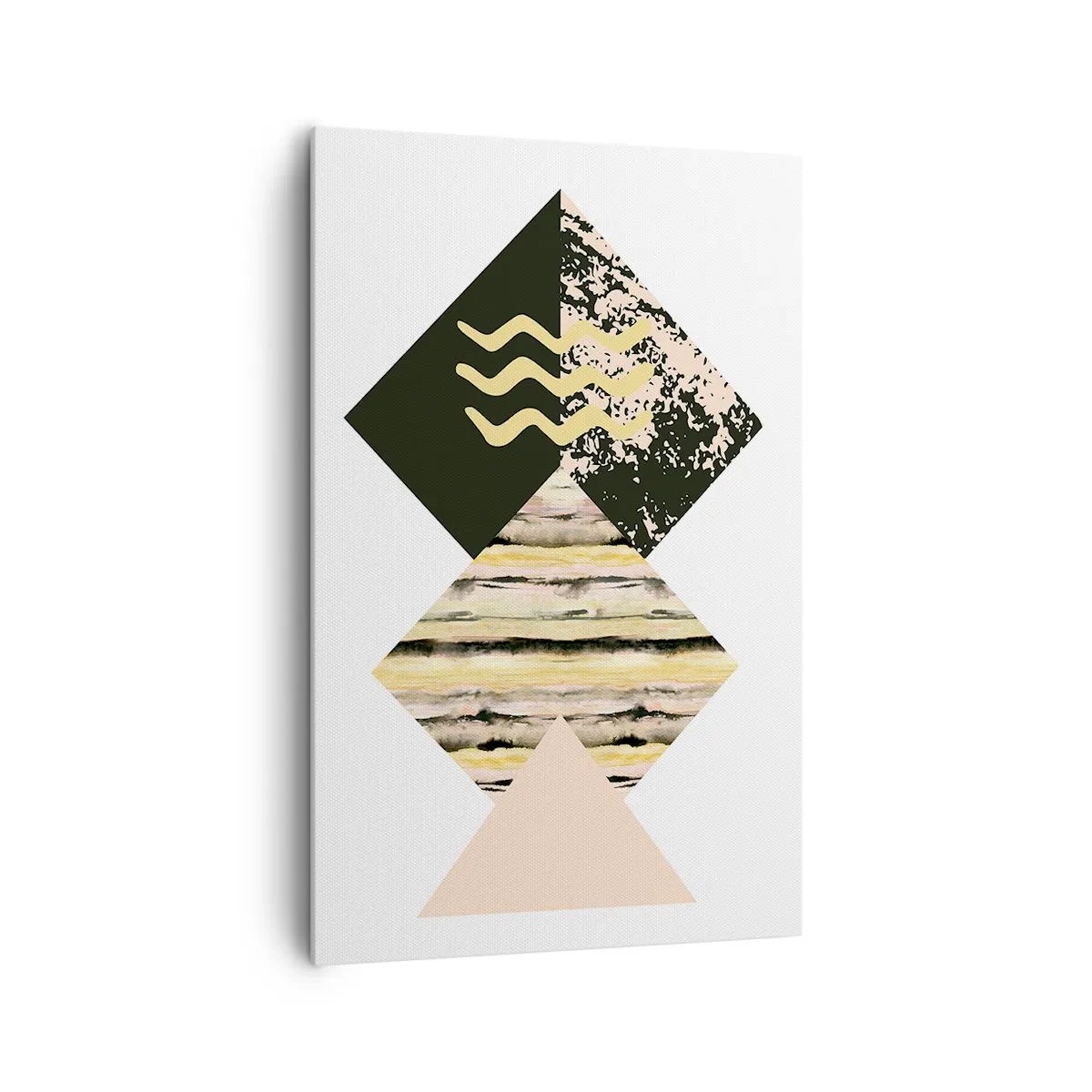 Bild auf Leinwand - Leinwandbild - Geometrische Formen mit abstrakten Mustern - 80x120cm - Es ist nicht so einfach - Moderne Wanddekoration für Wohnzimmer und Schlafzimmer ARTTOR