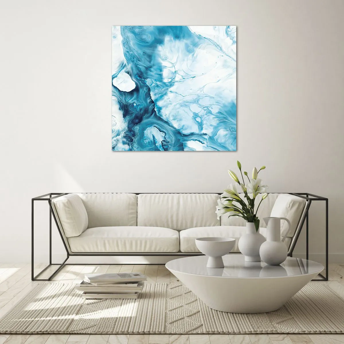 Glasbild - Bild auf glas - Blaues Konzert - 30x30 cm