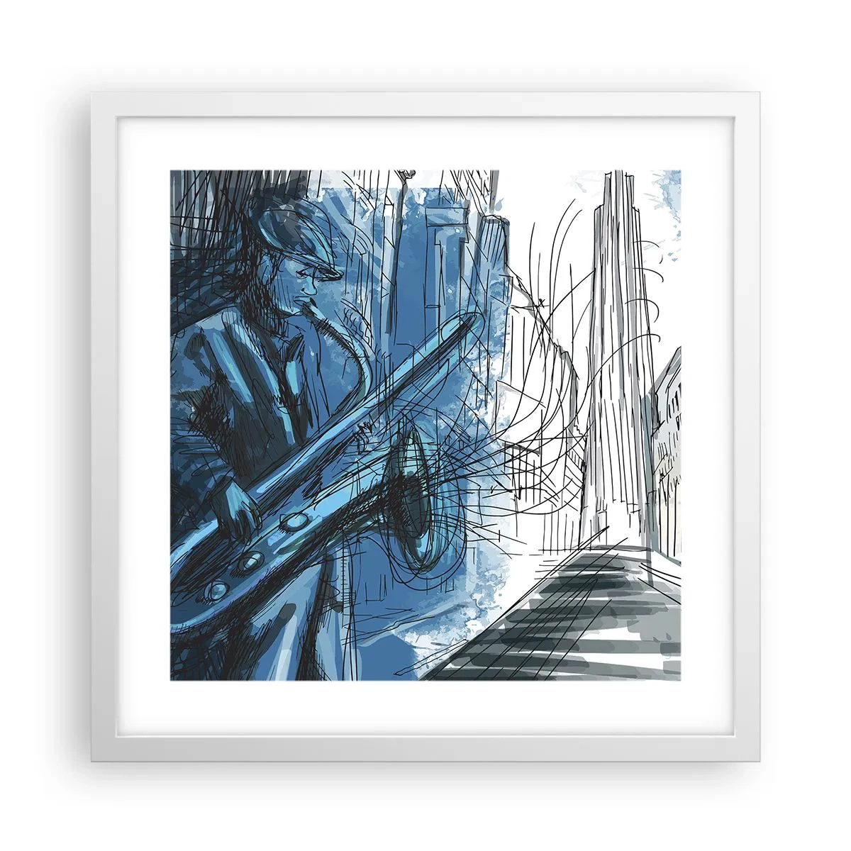 Poster in einem weißen Rahmen - Urbane Rhapsodie - 40x40 cm