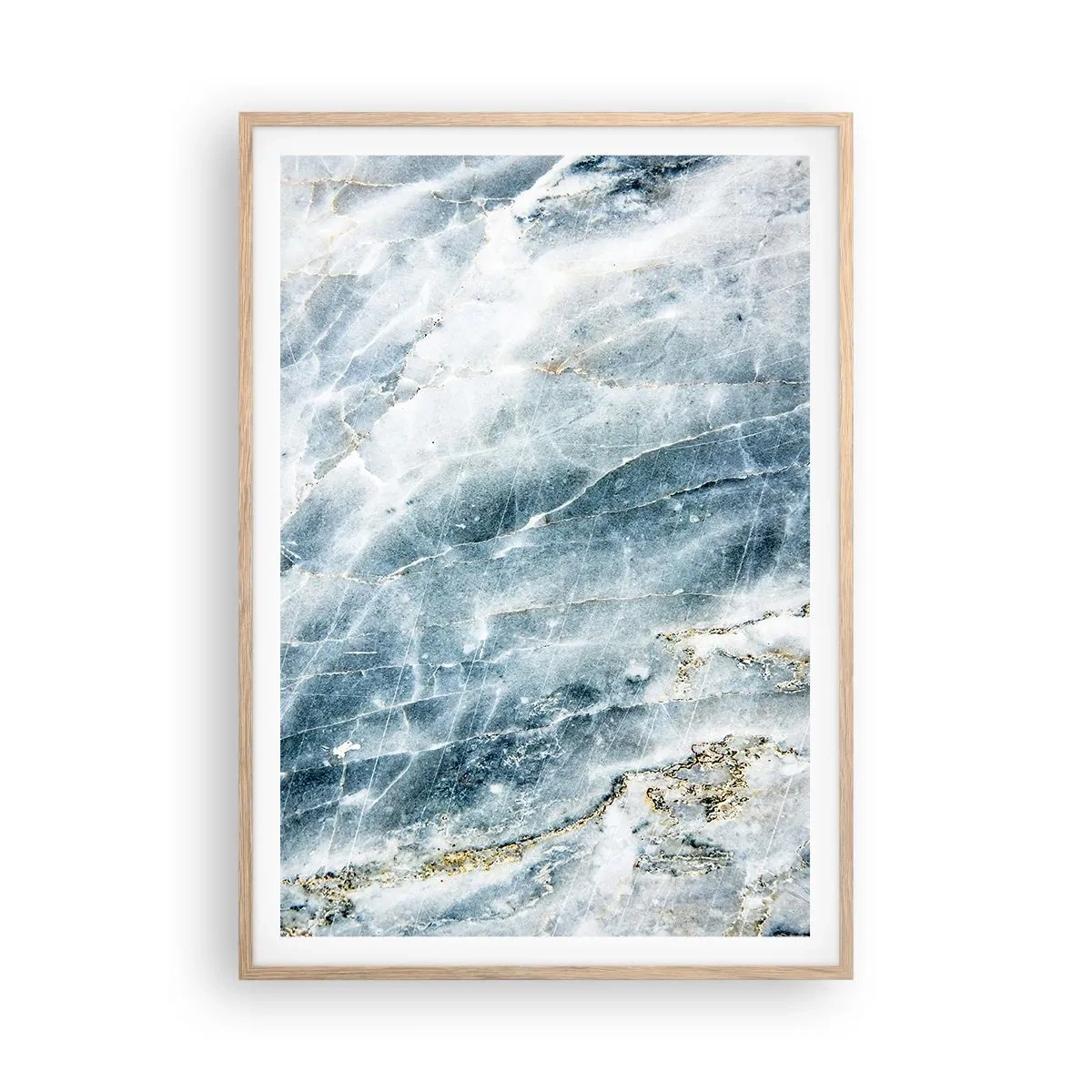 Poster in einem Rahmen aus heller Eiche - Eiswelt - 70x100 cm