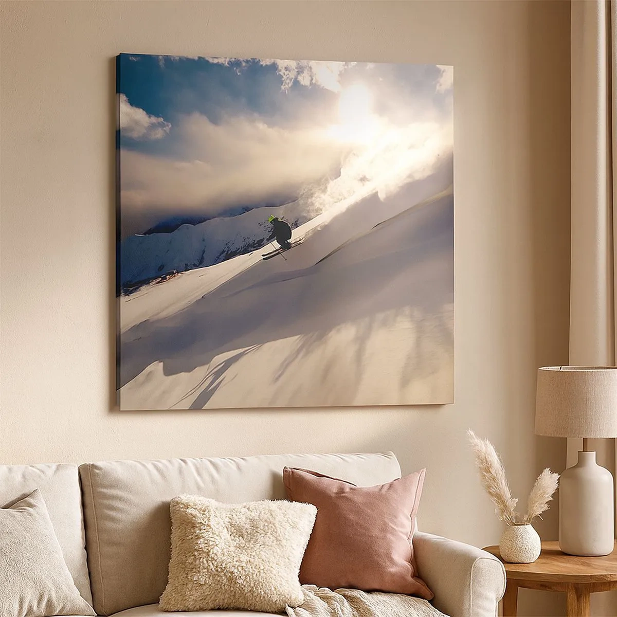 Bild auf Leinwand - Leinwandbild - Bergherausforderung angenommen - 30x30 cm