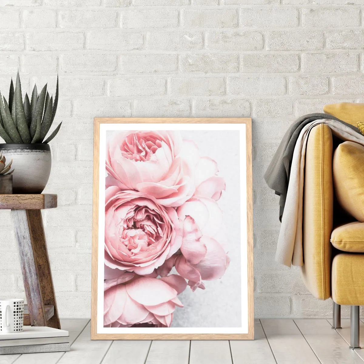 Poster in einem Rahmen aus heller Eiche - Für Romantiker - 40x50 cm