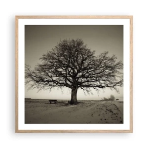 Poster in einem Rahmen aus heller Eiche - Von hier zu Ewigkeit - 60x60 cm