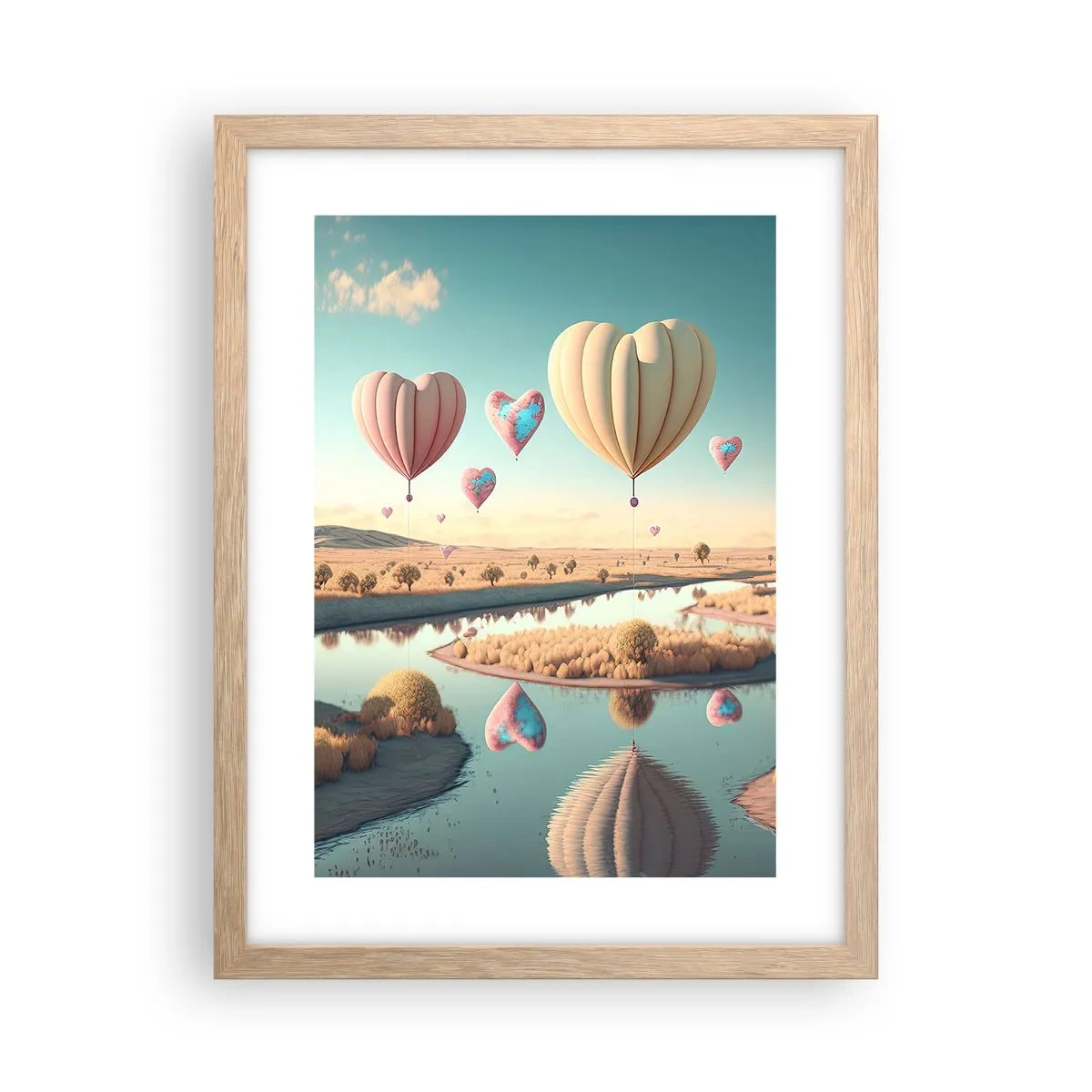 Poster in einem Rahmen aus heller Eiche - Dank Liebe steigt man auf - 30x40 cm