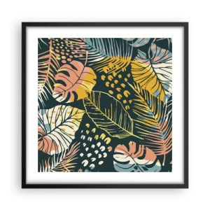 Poster in einem schwarzem Rahmen - Grüne Fantasie - 50x50 cm