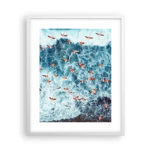 Poster in einem weißen Rahmen - Die Küstenparade - 40x50 cm