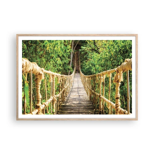 Poster in einem Rahmen aus heller Eiche - Im Grünen ausgesetzt - 100x70 cm