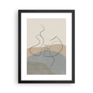 Poster in einem schwarzem Rahmen - Wie ein Pinselstrich - 30x40 cm