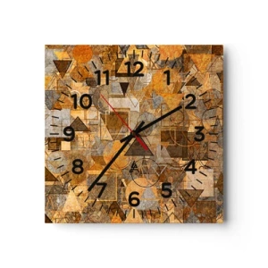 Wanduhr - Glasuhr - Die Welt in Form - 30x30 cm