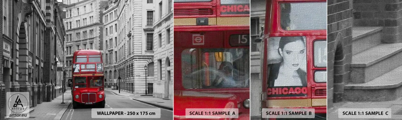 Fototapeten Muster Premium Canvas - Der Alltag muss nicht grau sein - Stadt, London, Die Architektur - 100x30 cm