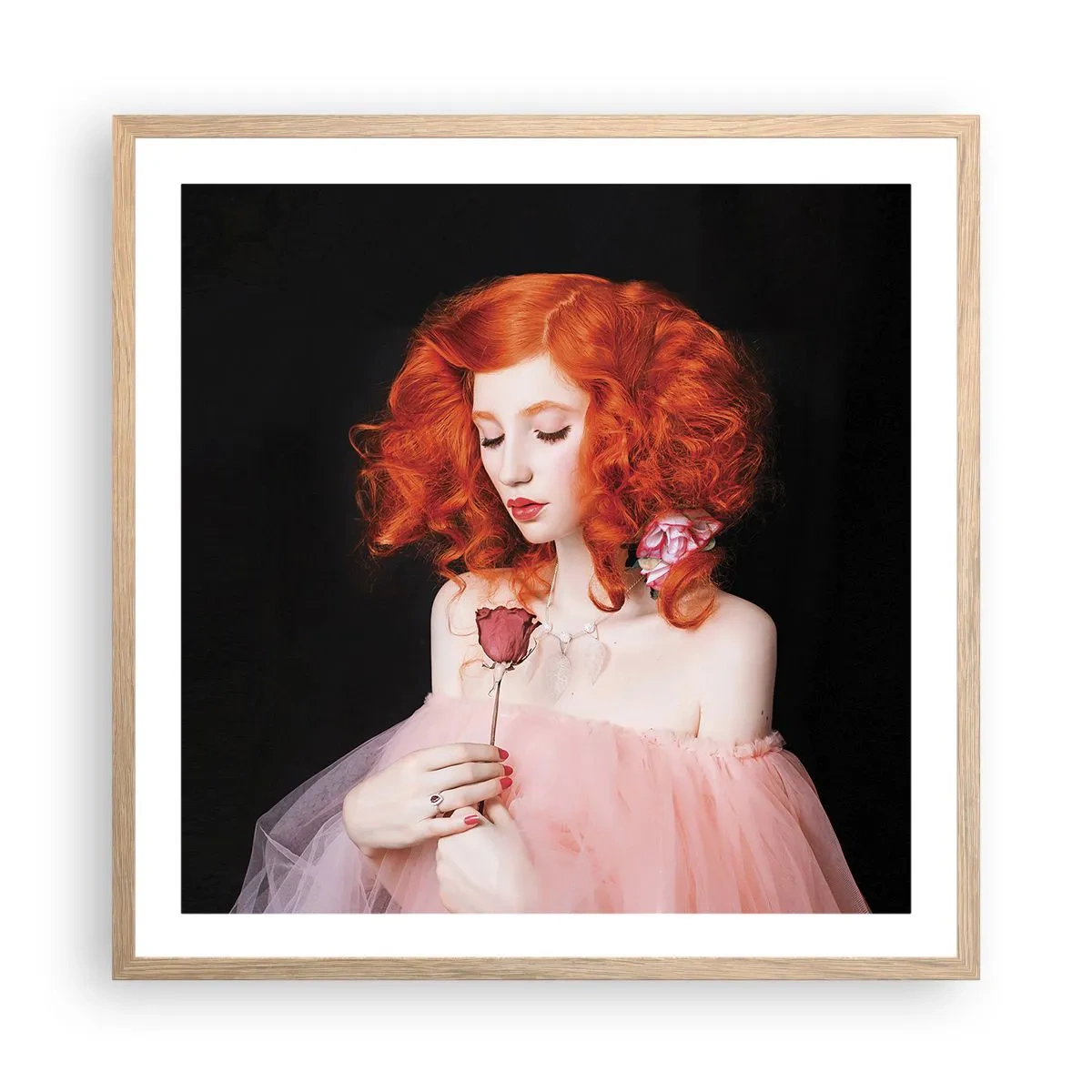 Poster in einem Rahmen aus heller Eiche - Im barocken Stil - 60x60 cm