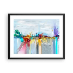 Poster in einem schwarzem Rahmen - Freudenbrücke über den Fluss des Lebens - 50x40 cm