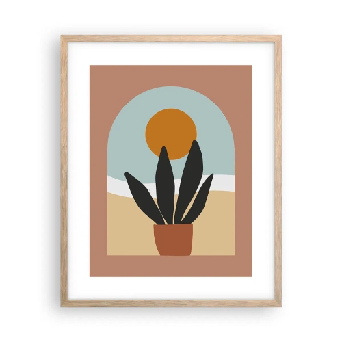 Poster in einem Rahmen aus heller Eiche - Kleine Freuden - 40x50 cm