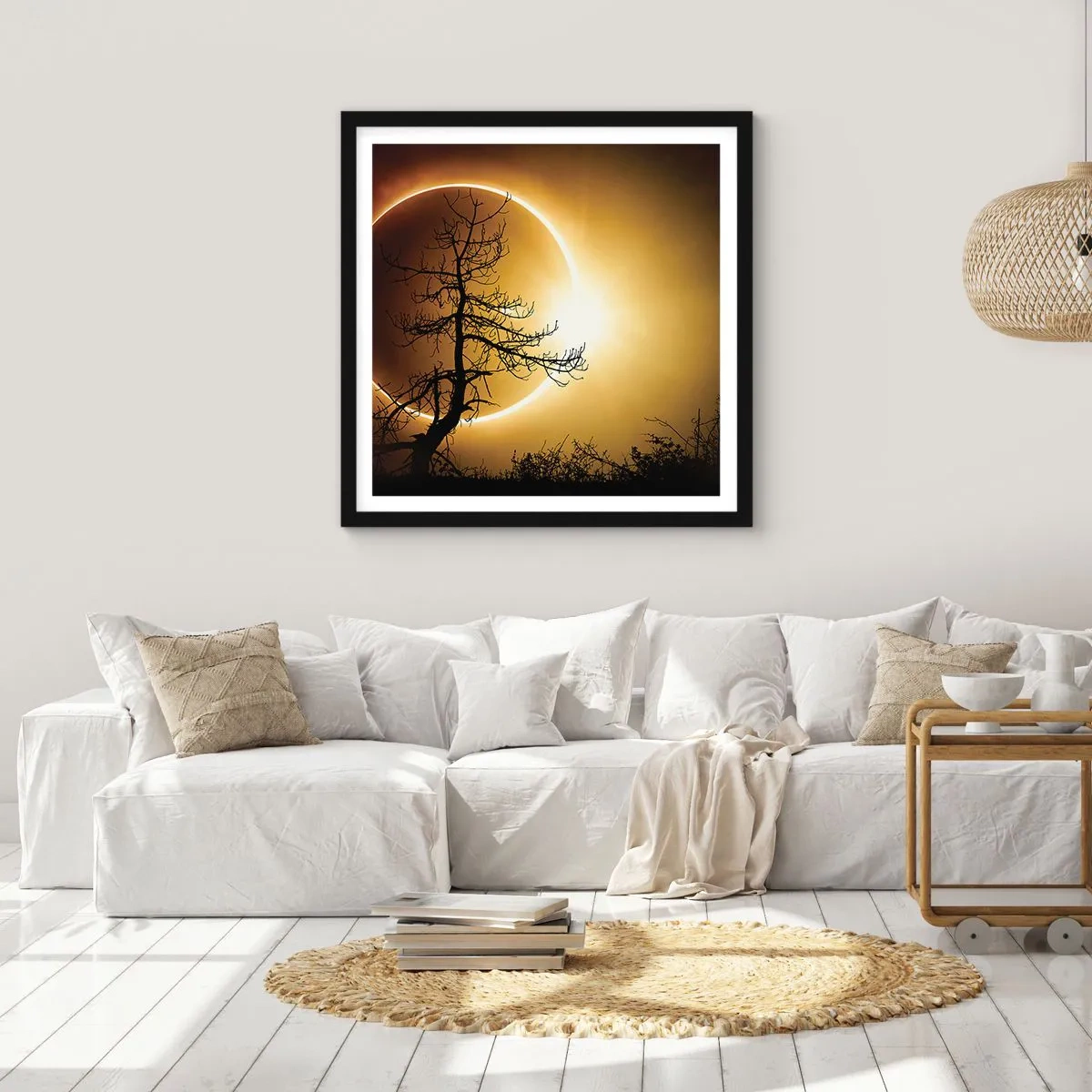 Poster in einem schwarzem Rahmen - Totale Finsternis - 30x30 cm