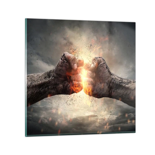 Glasbild - Bild auf glas - Steh auf für einen Kampf - 70x70 cm