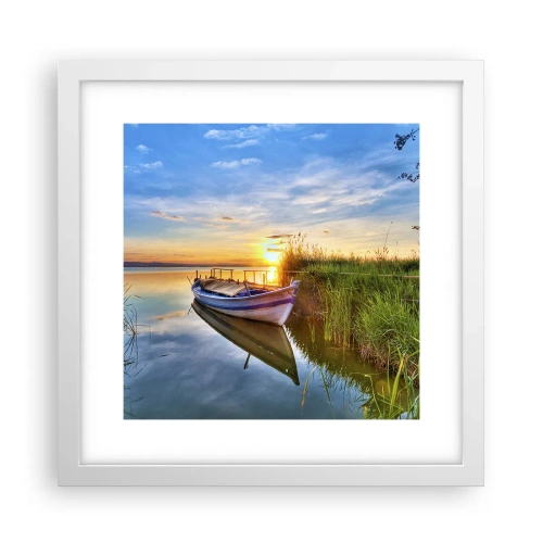 Poster in einem weißen Rahmen - Bucht erfüllter Träume - 30x30 cm