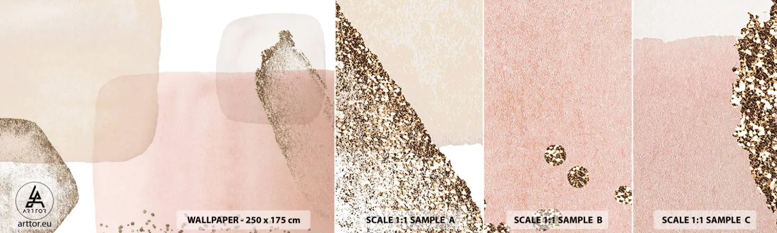 Fototapetenmuster Standard Eco - Ein Blick durch die Farbe - Abstraktion, Stück, Modernes Muster - 100x30 cm