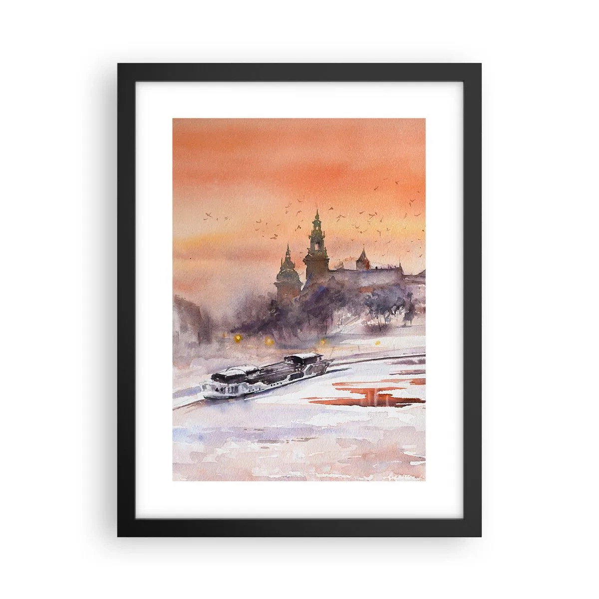 Poster in einem schwarzem Rahmen - Königlicher Sonnenuntergang - 30x40 cm