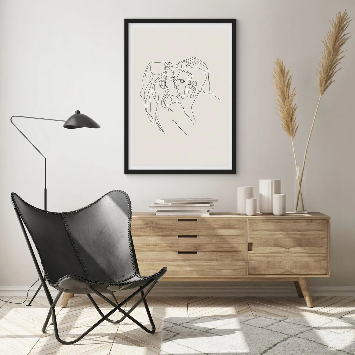 Poster in einem schwarzem Rahmen - Verstrickt im Gefühl - 61x91 cm