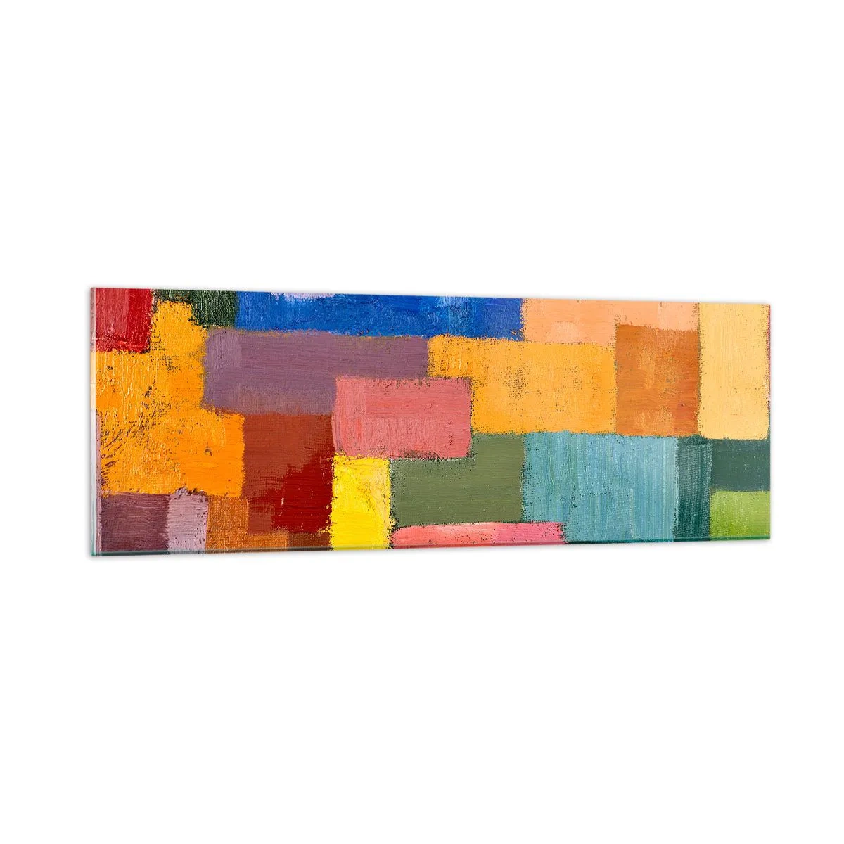 Glasbild - Bild auf glas - Jeder ist anders, alle bunt - 90x30 cm