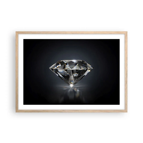 Poster in einem Rahmen aus heller Eiche - Beste Freundin - 70x50 cm