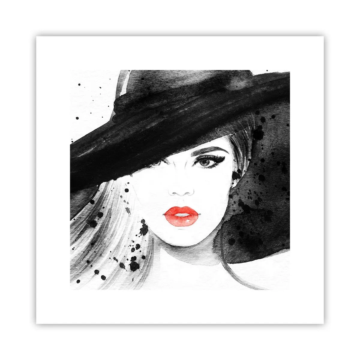 Poster - Frau in schwarz - 30x30 cm