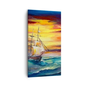 Bild auf Leinwand - Leinwandbild - Tapfer unter den Wellen - 55x100 cm