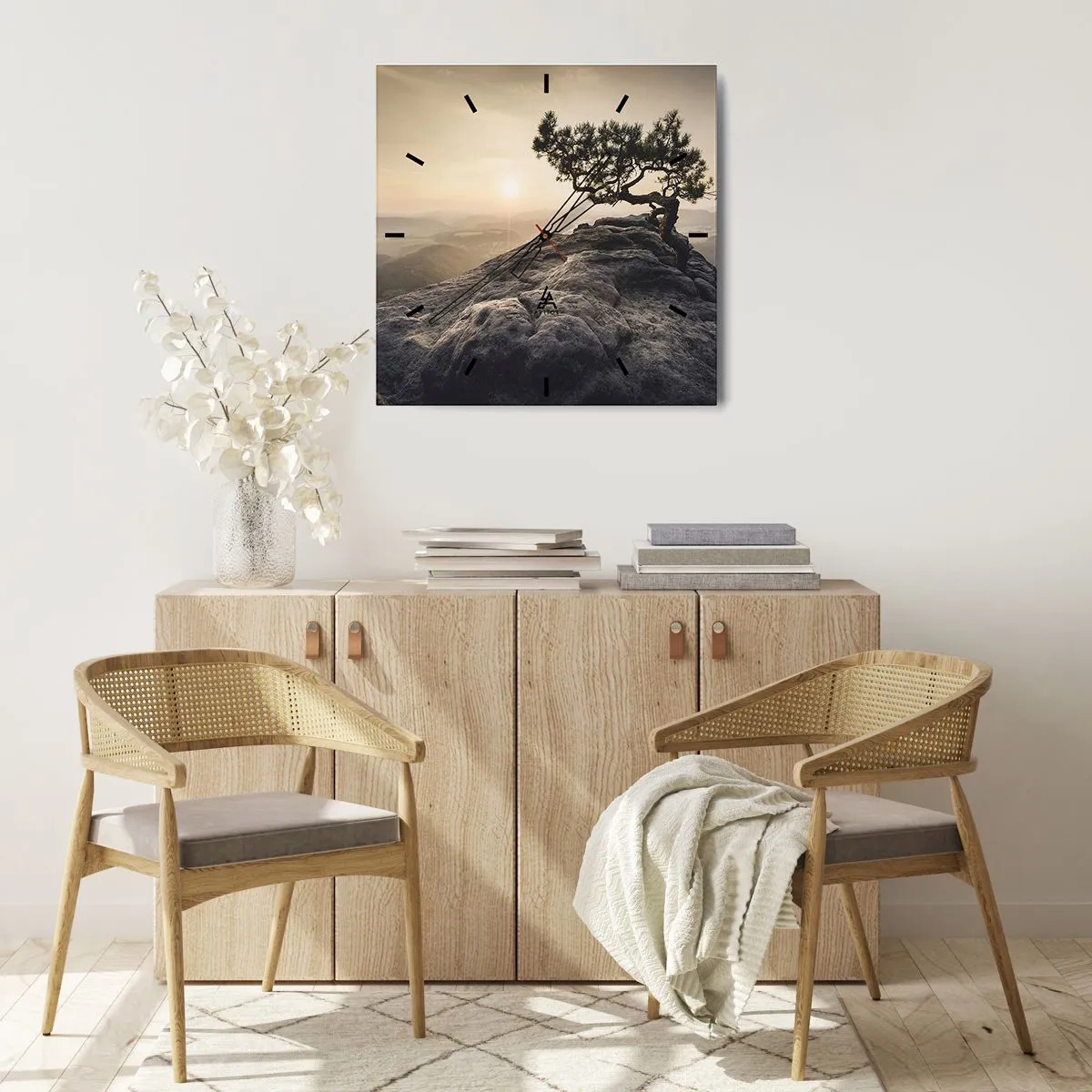 Wanduhr - Glasuhr - Das Leben gewinnt immer - 30x30 cm