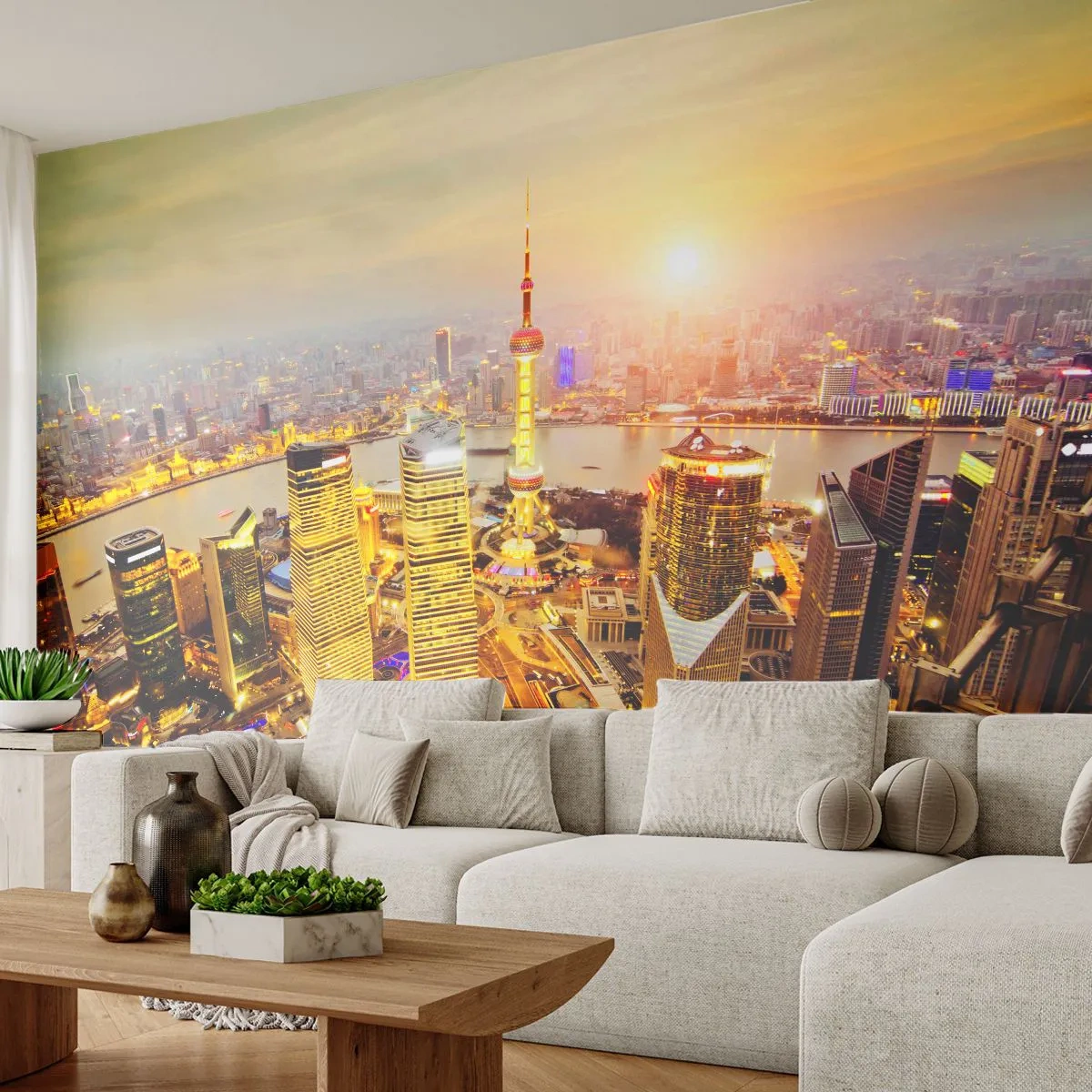 Fototapete Premium Canvas - Asiatischer Traum - Stadt, Landschaft, Die Architektur - 200x140 cm
