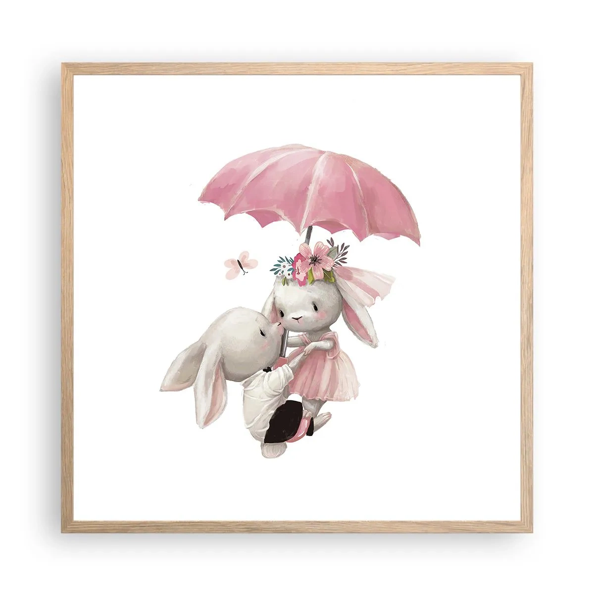 Poster in einem Rahmen aus heller Eiche - Das ist eben Liebe - 60x60 cm