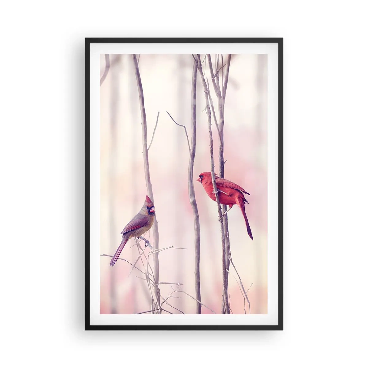 Poster in einem schwarzem Rahmen - Geschichte vom rosa Wald - 61x91 cm