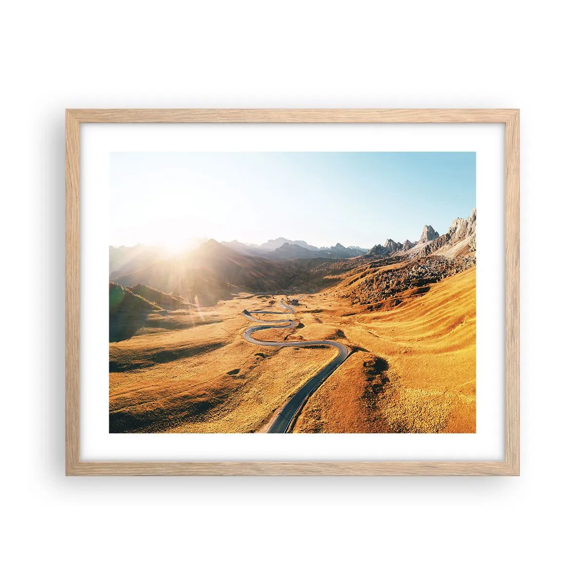 Poster in einem Rahmen aus heller Eiche - In einem goldenen Tal - 50x40 cm