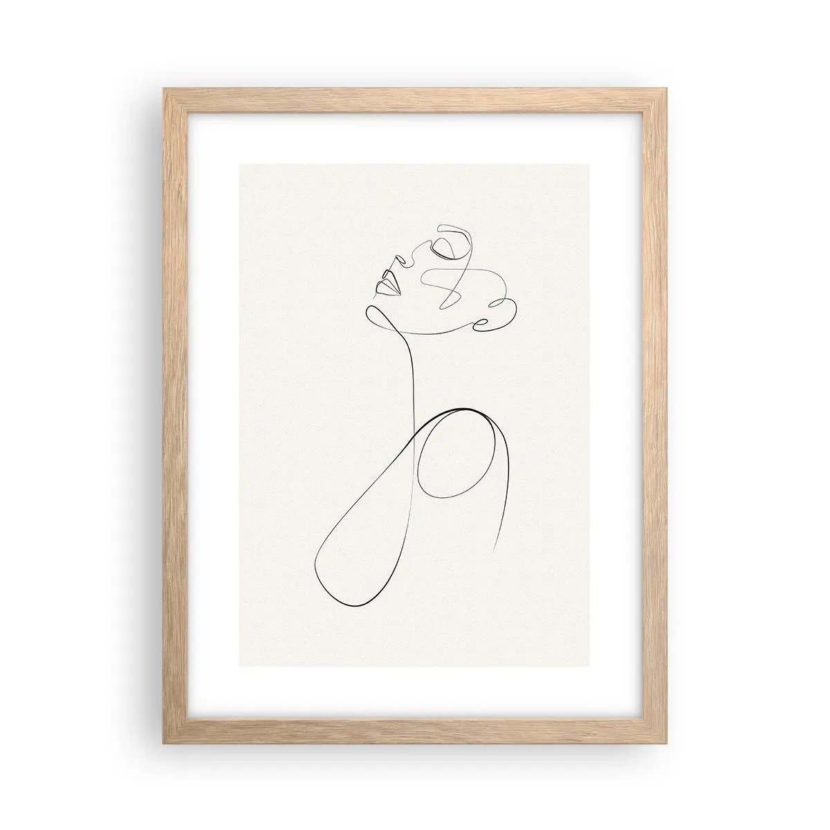 Poster in einem Rahmen aus heller Eiche - Versunken in Träumen - 30x40 cm