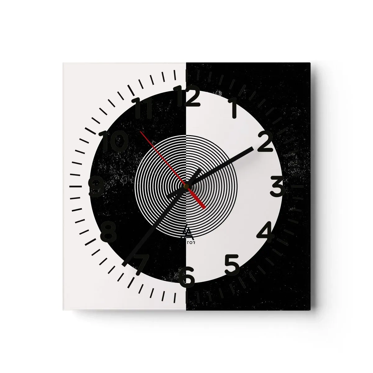 Wanduhr - Glasuhr - Harmonie in Schwarz und Weiß - 30x30 cm
