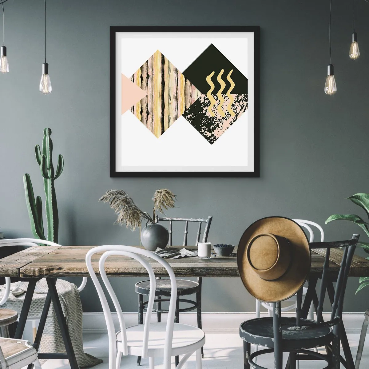 Poster in einem schwarzem Rahmen - Es ist nicht so einfach - 30x30 cm