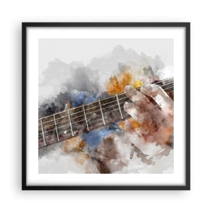 Poster in einem schwarzem Rahmen - Poesie zwischen den Saiten - 50x50 cm